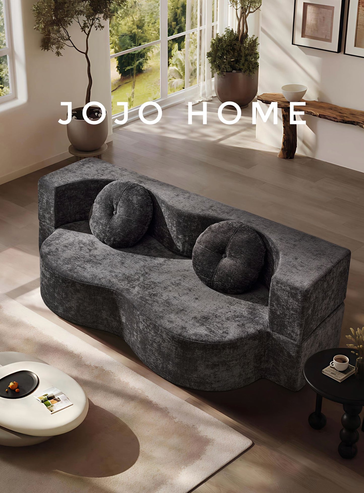 Canapea Premium Venezia, cu Susținere Ergonomică HD Foam, Catifea, Gri Inchis-C9005