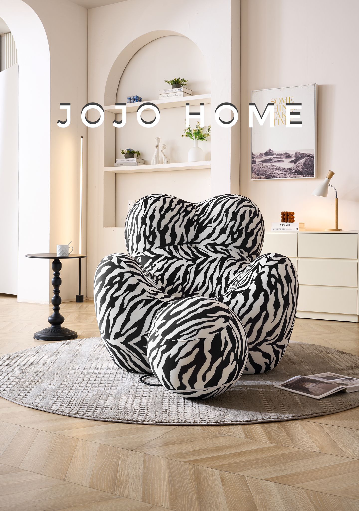 Fotoliu Premium Bearly cu Susținere Ergonomică, Zebra-C9017