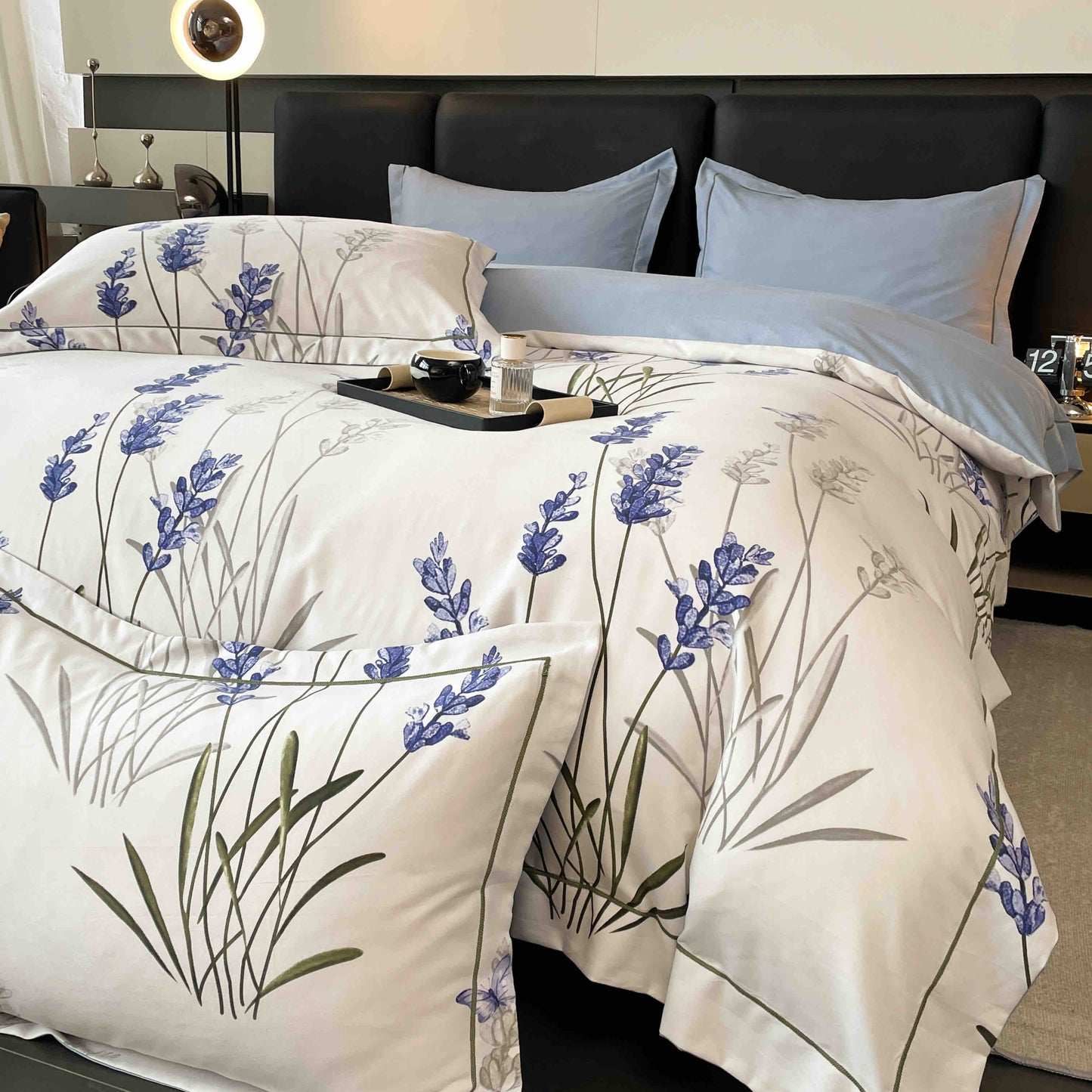 Lenjerie Premium Luxury din Finet, 6 Piese, cu Elastic, Lavanda-C7503
