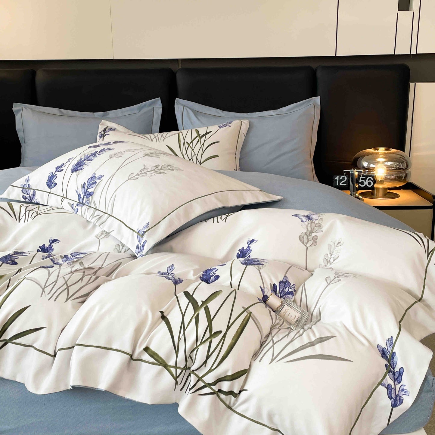 Lenjerie Premium Luxury din Finet, 6 Piese, cu Elastic, Lavanda-C7503