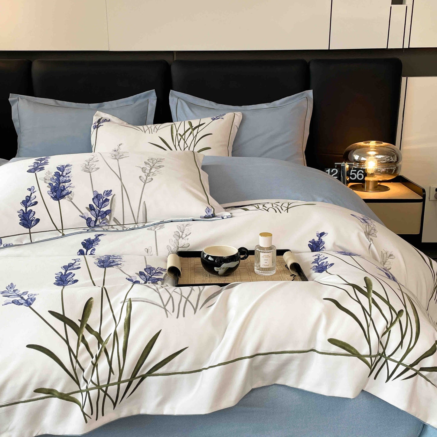 Lenjerie Premium Luxury din Finet, 6 Piese, cu Elastic, Lavanda-C7503