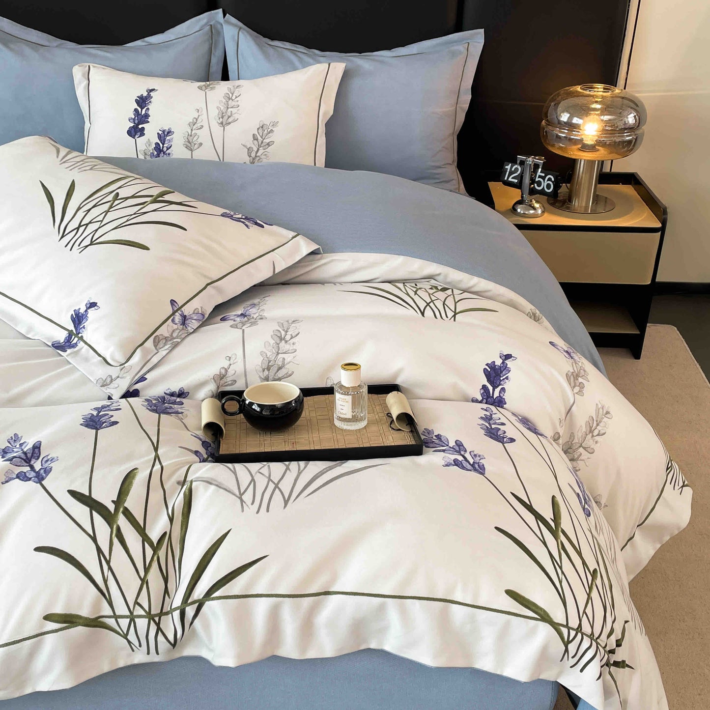 Lenjerie Premium Luxury din Finet, 6 Piese, cu Elastic, Lavanda-C7503