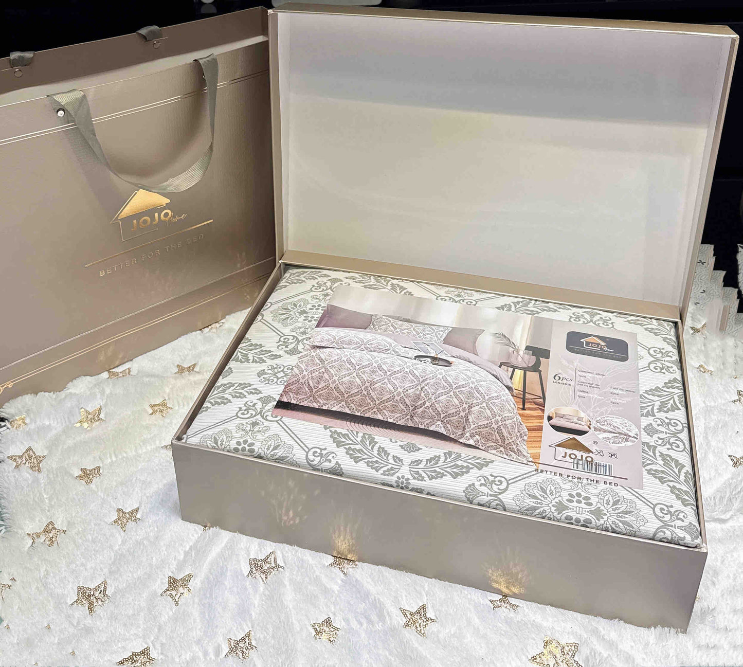 Lenjerie Premium Luxury din Finet, 6 Piese, cu Elastic, Roz/Floricele-C7509