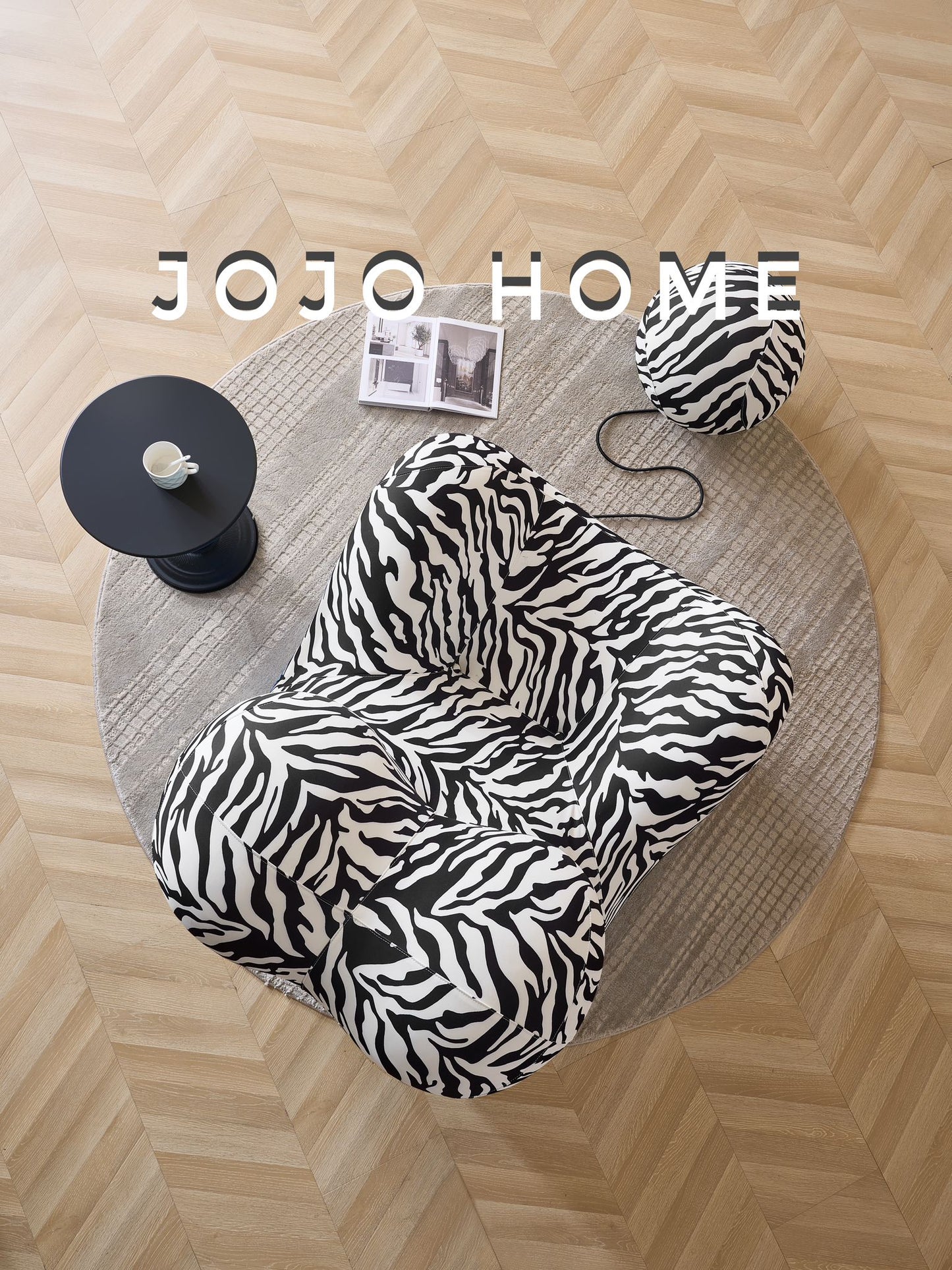 Fotoliu Premium Bearly cu Susținere Ergonomică, Zebra-C9017