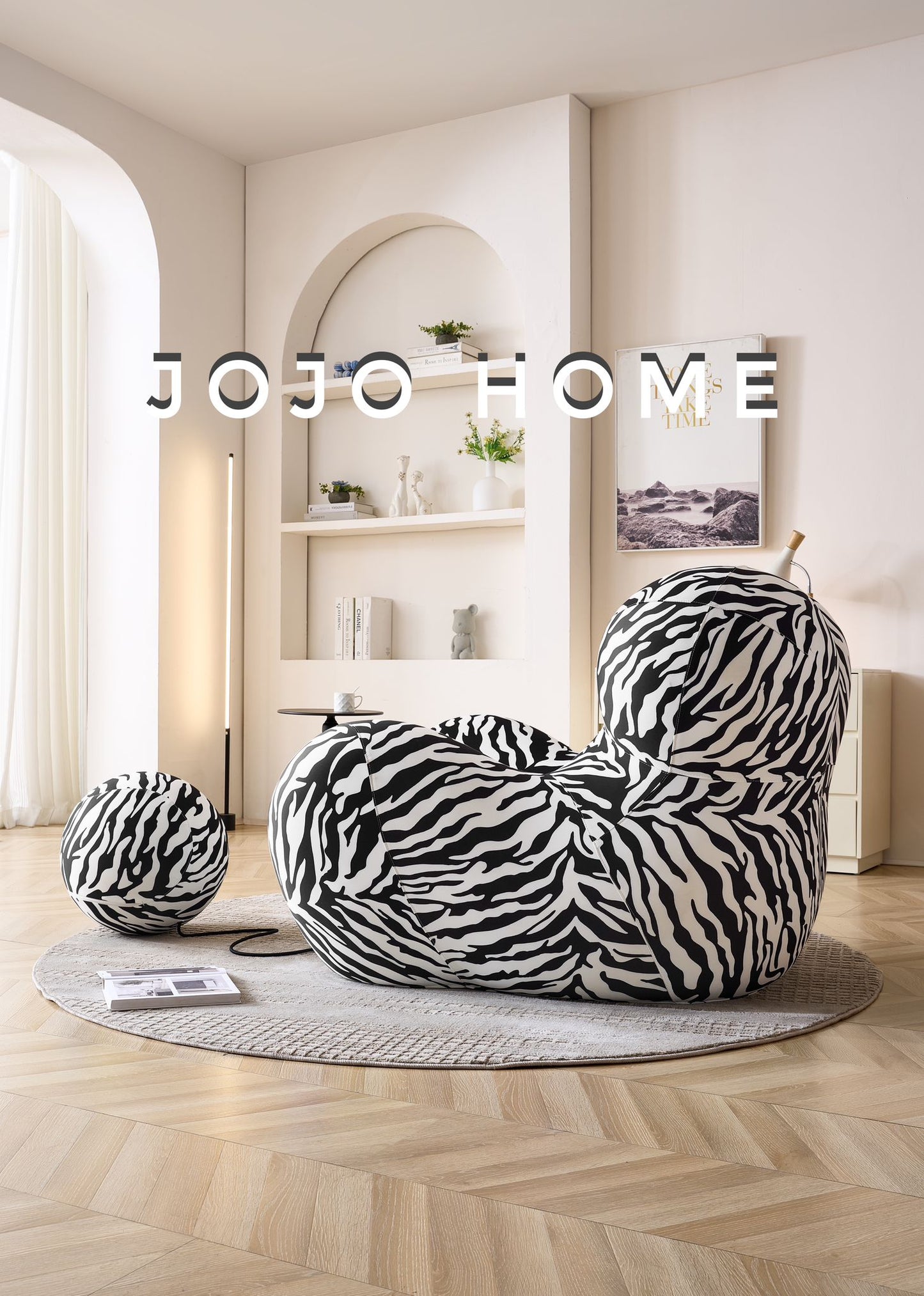Fotoliu Premium Bearly cu Susținere Ergonomică, Zebra-C9017