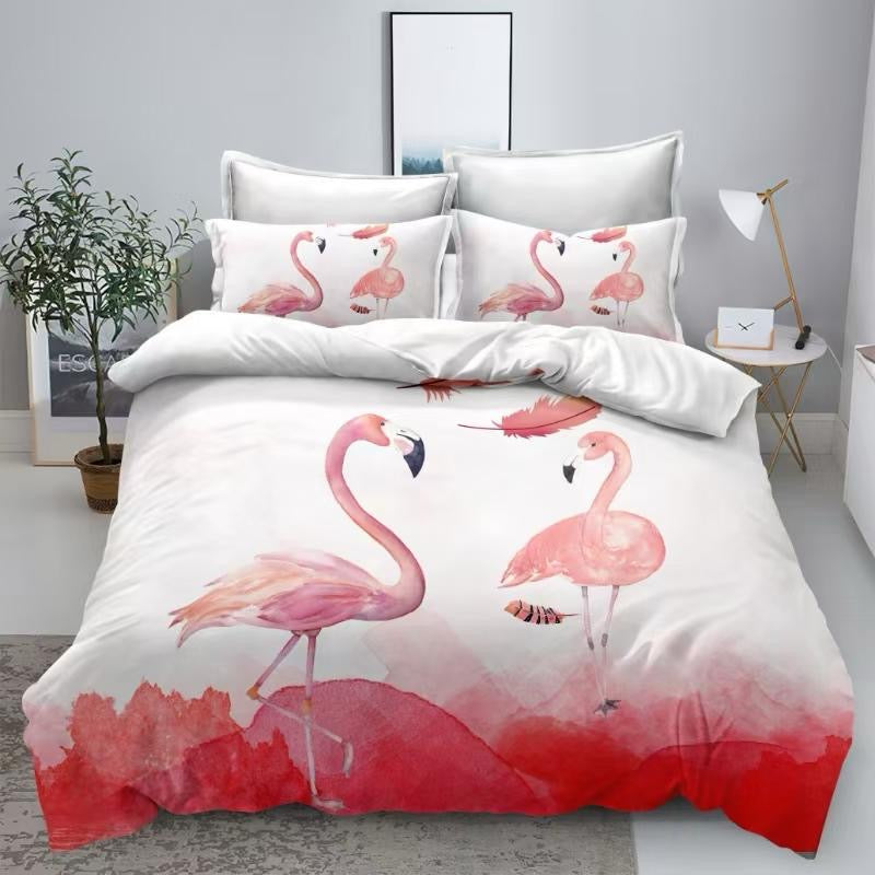 Lenjerie Bumbac Finet Superior, 6 Piese, 3D, Flamingo-Y7910