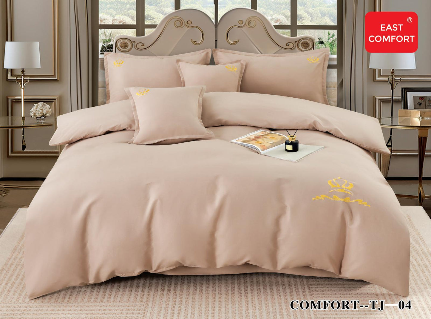 Lenjerie Bumbac Premium de Lux, 6 Piese, Ciocolatiu Uni-D5980