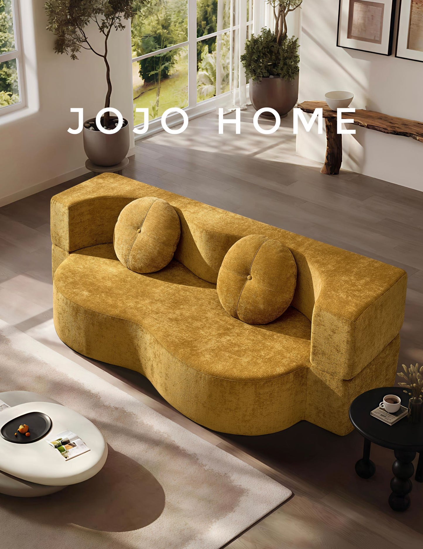 Canapea Premium Venezia, cu Susținere Ergonomică HD Foam, Catifea, Galben-C9001