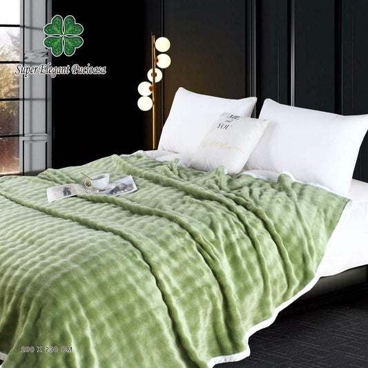 Patura Pufoasa Cocolino Premium, 200x230cm, Verde-P9123