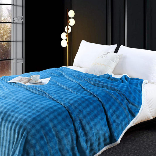Patura Pufoasa Cocolino Premium, 200x230cm, Albastru Marin-P9125