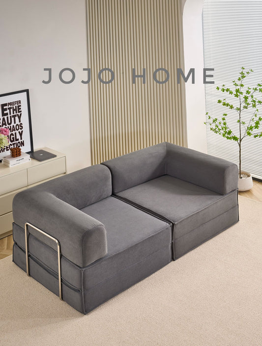 Canapea Premium Modulara Expandio, cu Susținere Ergonomică HD Foam, Catifea Reiata, Gri-C9010