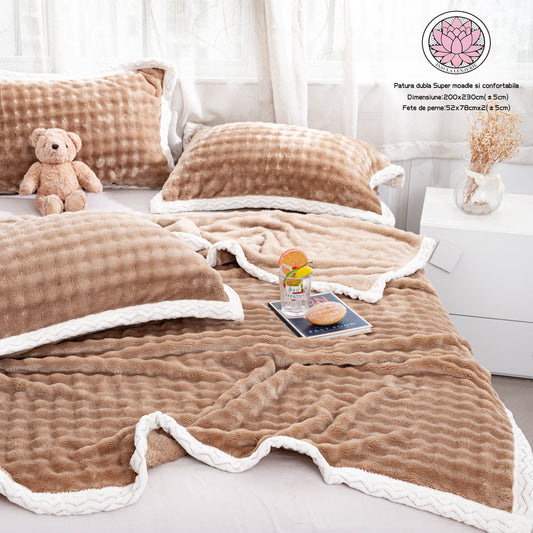 Set Premium Patura Cocolino Moale+2 Fete de Perna, Bej-P8857