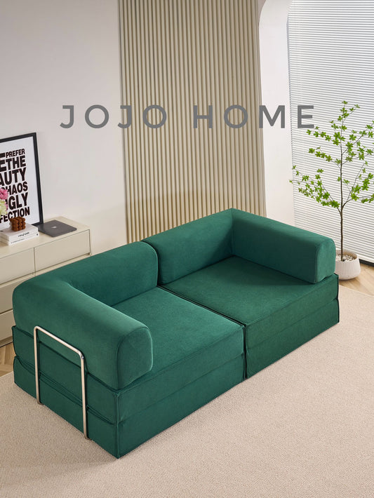 Canapea Premium Modulara Expandio, cu Susținere Ergonomică HD Foam, Catifea Reiata, Verde-C9008
