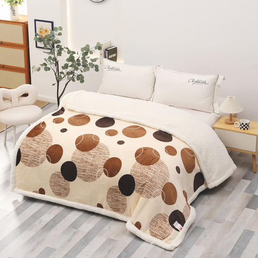 Patura Cocolino cu Blanita, 200x230cm, Bej/Cercuri-D8881