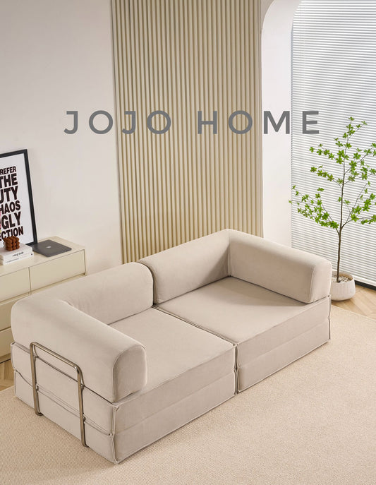 Canapea Premium Modulara Expandio, cu Susținere Ergonomică HD Foam, Catifea Reiata, Ivoire-C9006