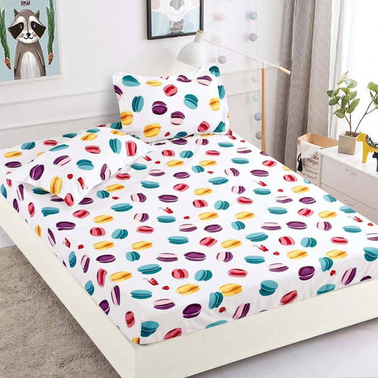 Husa de Pat cu Elastic, Din Finet, 180x200cm+2 fete de perna, Macarons-C8761
