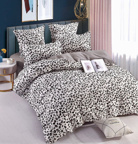 Lenjerie Pat Dublu din Finet, 6 Piese, cu Elastic, Animal Print-C8691