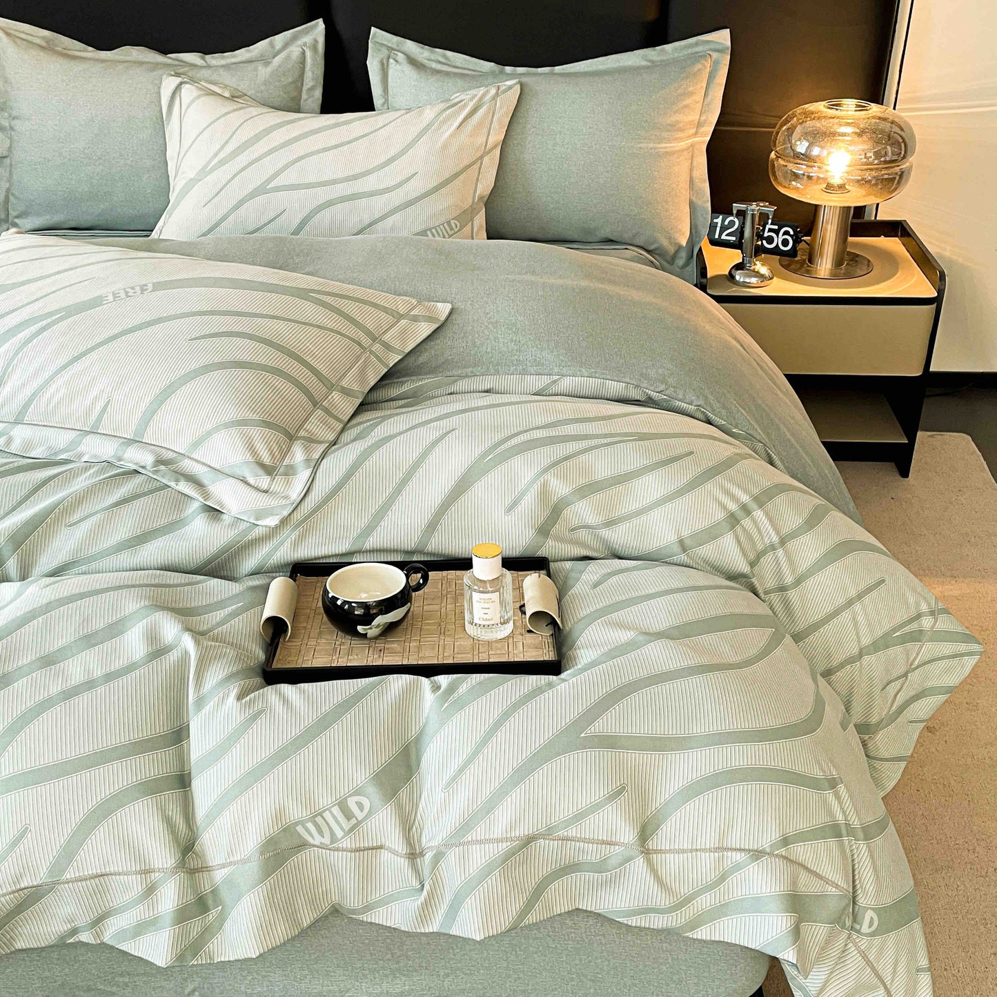 Lenjerie Premium Luxury din Finet, 6 Piese, cu Elastic, Dungi-C7512