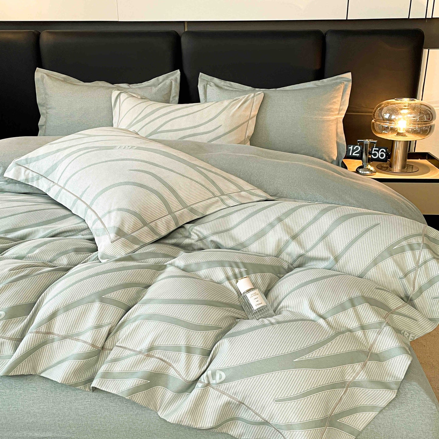 Lenjerie Premium Luxury din Finet, 6 Piese, cu Elastic, Dungi-C7512