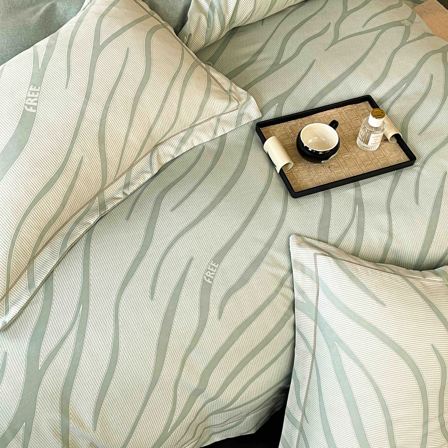 Lenjerie Premium Luxury din Finet, 6 Piese, cu Elastic, Dungi-C7512