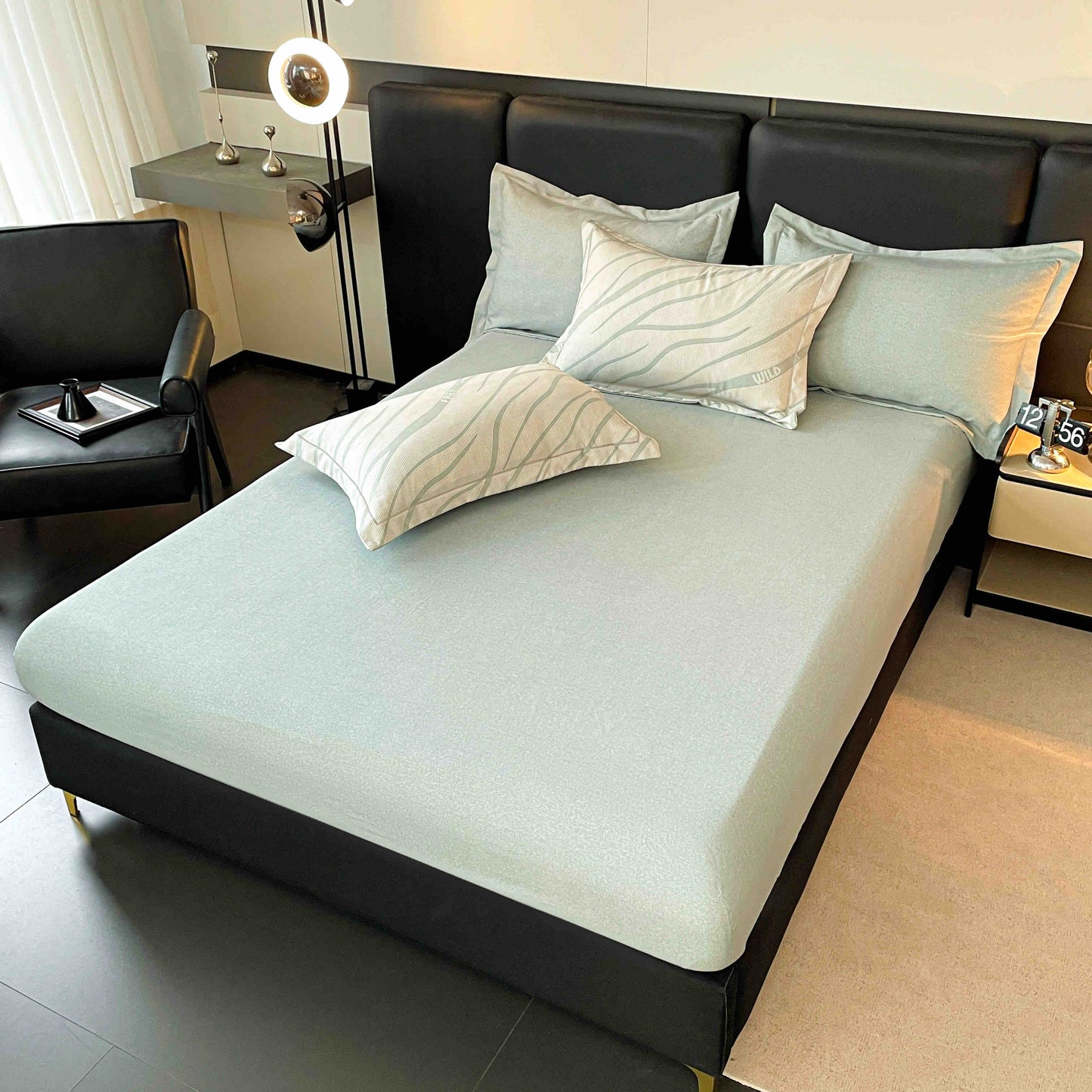 Lenjerie Premium Luxury din Finet, 6 Piese, cu Elastic, Dungi-C7512