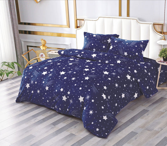 Lenjerie Cocolino 4 Piese, cu Elastic, Bleumarin/Stele-D8634