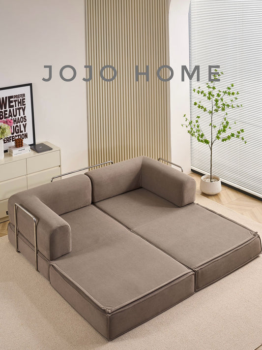 Canapea Premium Modulara Expandio, cu Susținere Ergonomică HD Foam, Catifea Reiata, Maro-C9009