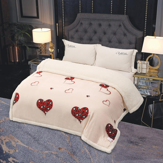 Patura Cocolino cu Blanita, 200x230cm, Inimi-D8883
