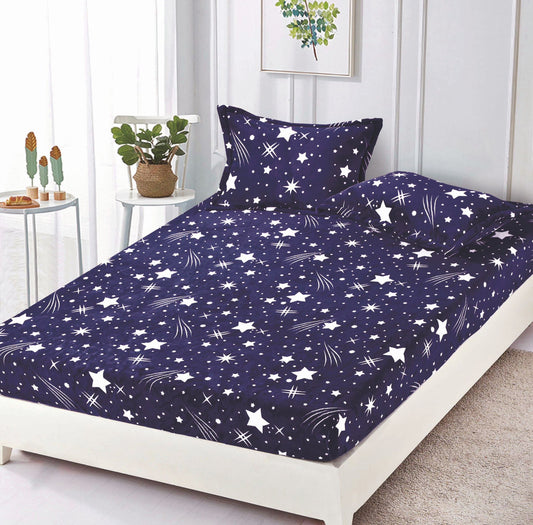 Husa Cocolino cu Elastic+2 Fete de Perna, Bleumarin/Stelute-D8617