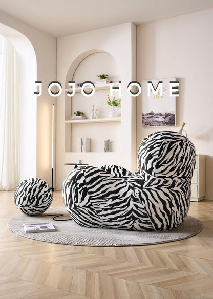 Fotoliu Premium Bearly cu Susținere Ergonomică, Zebra-C9017