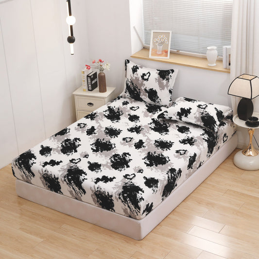 Husa Cocolino cu Elastic+2 Fete de Perna, Alb/Negru-D8615