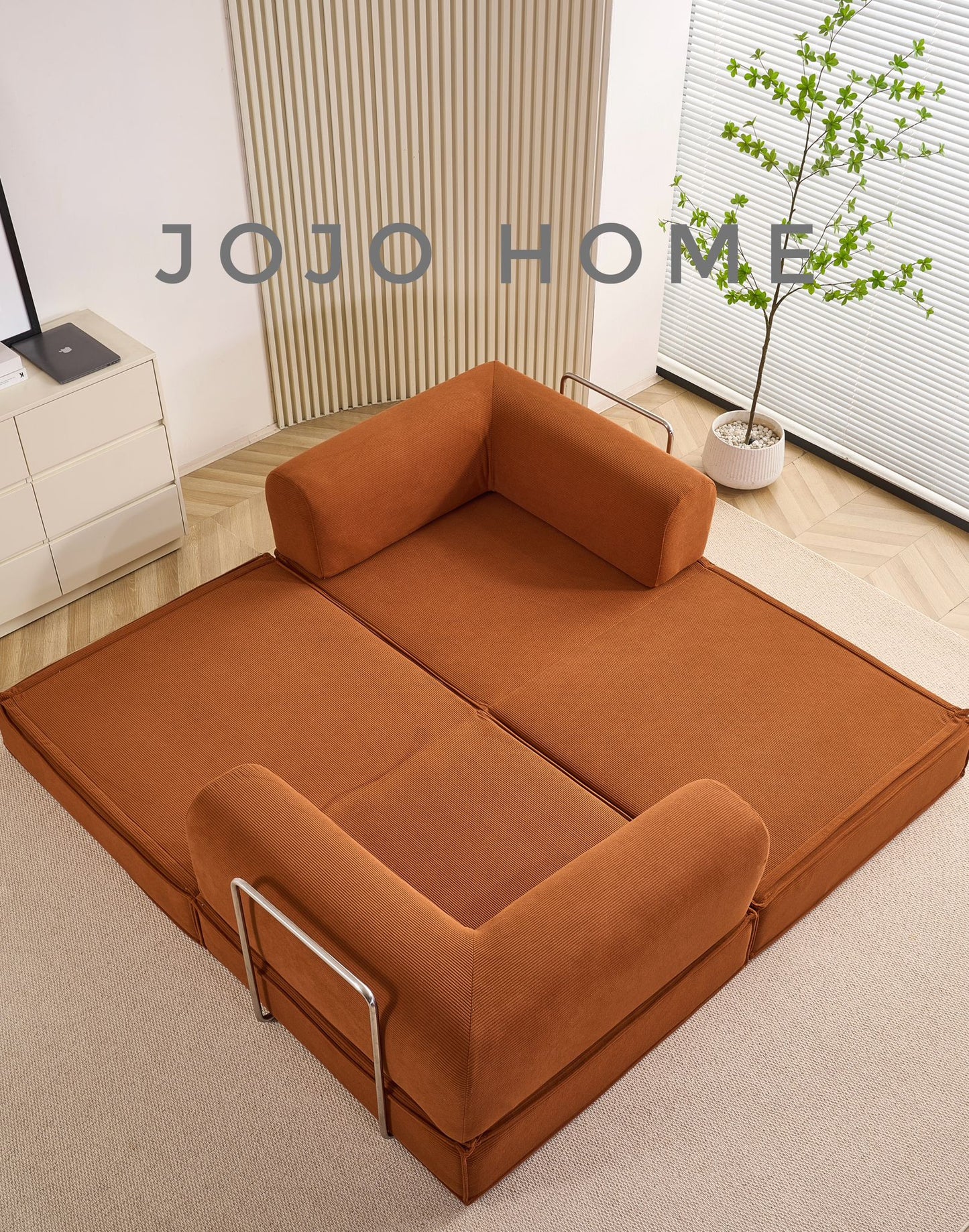 Canapea Premium Modulara Expandio, cu Susținere Ergonomică HD Foam, Catifea Reiata, Maro-C9007