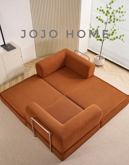 Canapea Premium Modulara Expandio, cu Susținere Ergonomică HD Foam, Catifea Reiata, Maro-C9007