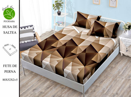 Husa de Pat cu Elastic, Din Finet, 180x200cm+2 fete de Perna-H8309