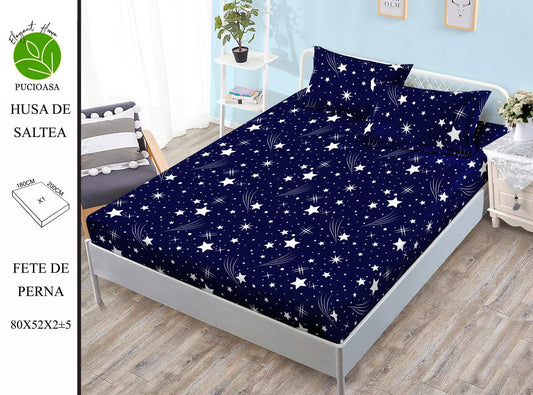 Husa de Pat cu Elastic, Din Finet, 180x200cm+2 fete de Perna-H8307