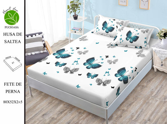 Husa de Pat cu Elastic, Din Finet, 180x200cm+2 fete de Perna-H8311