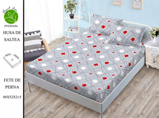 Husa de Pat cu Elastic, Din Finet, 180x200cm+2 fete de Perna-H8316