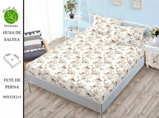 Husa de Pat cu Elastic, Din Finet, 180x200cm+2 fete de Perna-H8333