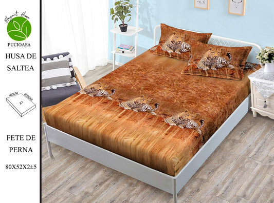 Husa de Pat cu Elastic, Din Finet, 180x200cm+2 fete de Perna-H8343