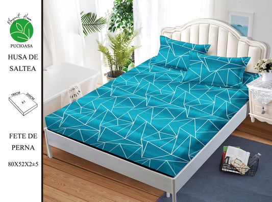 Husa de Pat cu Elastic, Din Finet, 180x200cm+2 fete de Perna-H8357