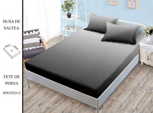 Husa de Pat cu Elastic, Din Finet, 180x200cm+2 fete de Perna-H8364
