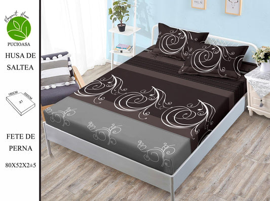 Husa de Pat cu Elastic, Din Finet, 180x200cm+2 fete de Perna-H8361