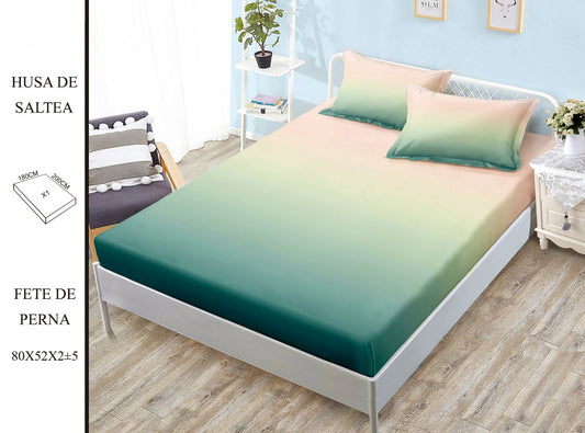 Husa de Pat cu Elastic, Din Finet, 180x200cm+2 fete de Perna-H8389