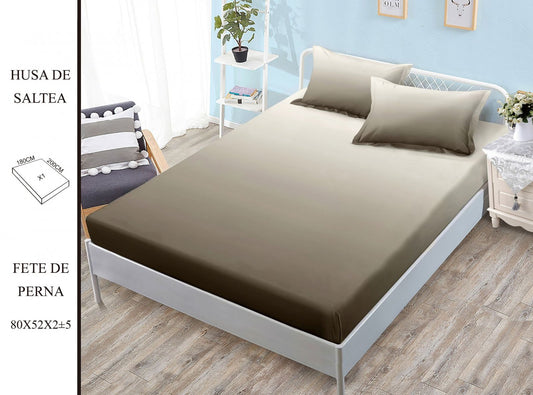 Husa de Pat cu Elastic, Din Finet, 180x200cm+2 fete de Perna-H8388