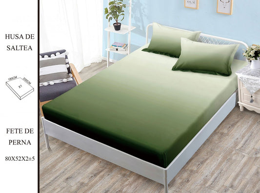 Husa de Pat cu Elastic, Din Finet, 180x200cm+2 fete de Perna-H8399