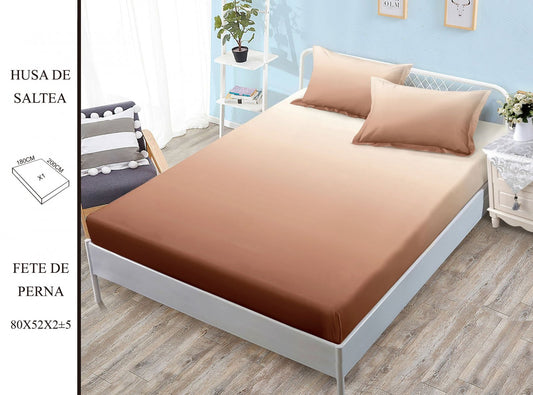 Husa de Pat cu Elastic, Din Finet, 180x200cm+2 fete de Perna-H8398