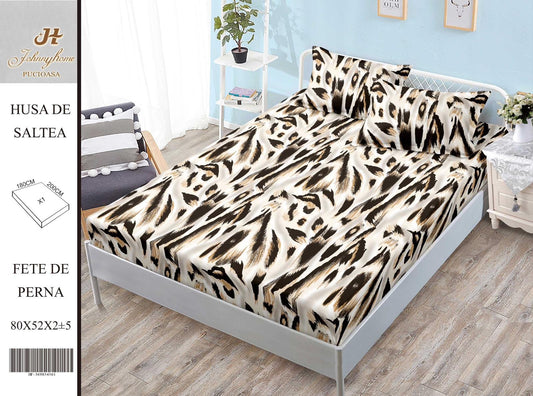 Husa de Pat cu Elastic, Din Finet, 180x200cm+2 fete de Perna-H8403