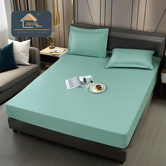 Husa de Pat cu Elastic, Impermeabila, 180x200cm+2 fete de perna, Verde Menta-C7235