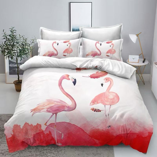 Lenjerie Bumbac Finet Superior, 6 Piese, 3D, Flamingo-Y7910