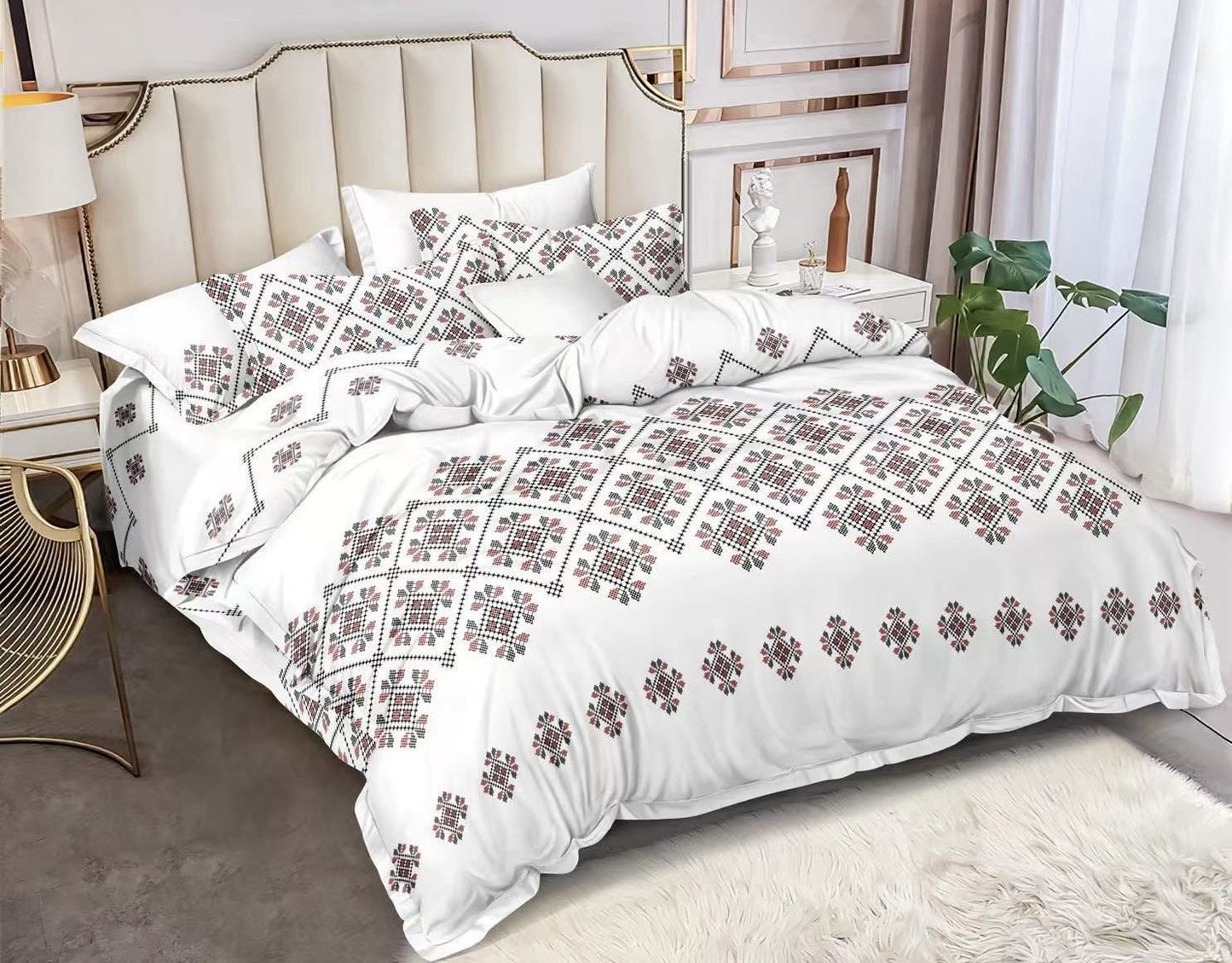 Lenjerie Pat Dublu din Finet, 6 Piese-D4901